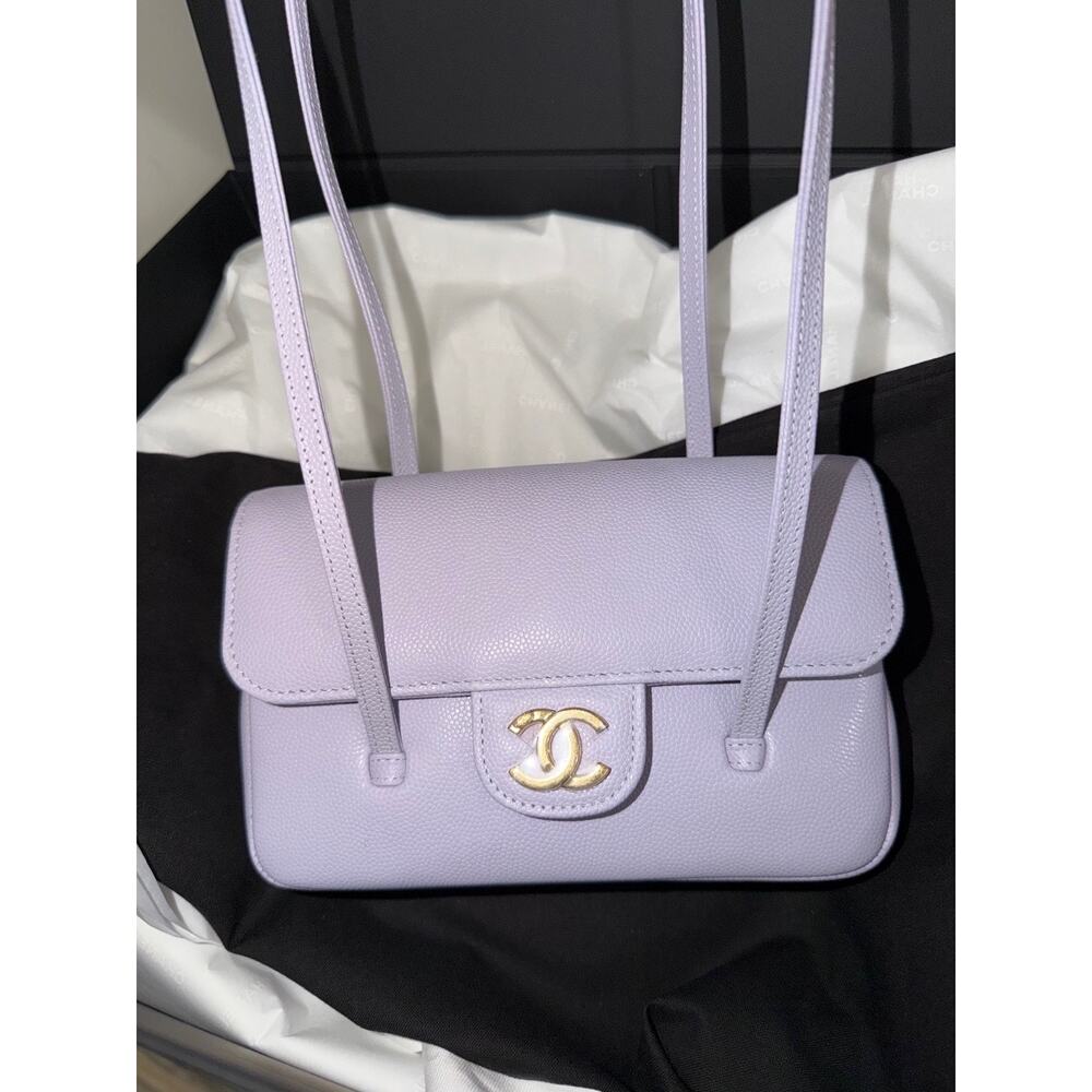 Chanel 26S Preppy Coco Mini Purple Caviar Leather Gold CC Logo Shoulder Bag - Picture 3 of 16